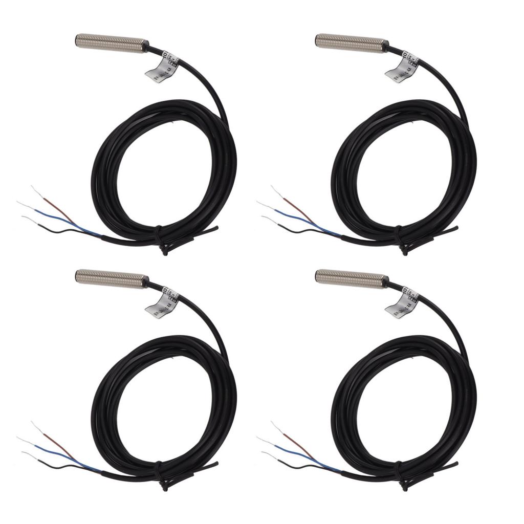 4 Set Proximity Sensor Switch 8mm Flat Head Metal Case NPN DC 3 Wire Normally Closed Proximity