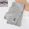 Autumn and winter new embroidered fold-ear dog solid color scarf men's and women's knitted warm and cold-proof versatile scarf