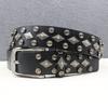 Genuine Cowhide Western Rivet Leather Belt with Diamond Gothic Accessories - Y2K Style