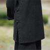 Johnature Women Chinese Style Stand Long Sleeve Plush Warm Winter Solid Color Button Tops