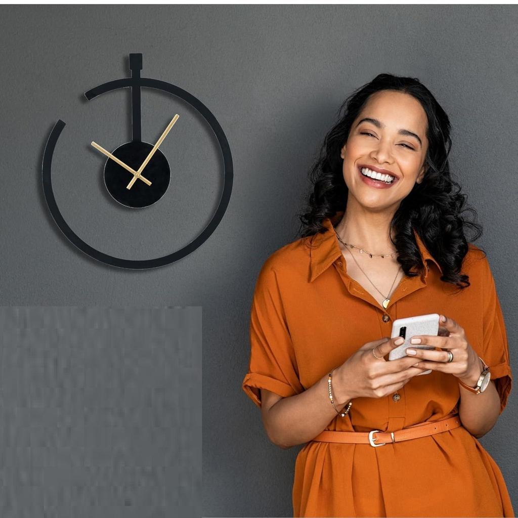 Ceas de Perete pentru Acasă, Birou, Living, Dormitor, Camera Copiilor și Bucătărie (40 x 40 cm) | Mărime Mare Elegant Ultima Decorare Acasă | (Baterie inclusă)