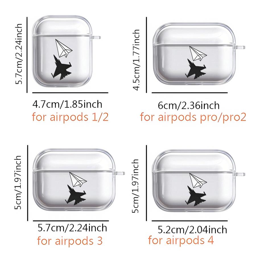 Case For Airpods 1 2 4 Pro2 Pro3 Pro 3 Clear Earphone Cases Cover Airplane Art