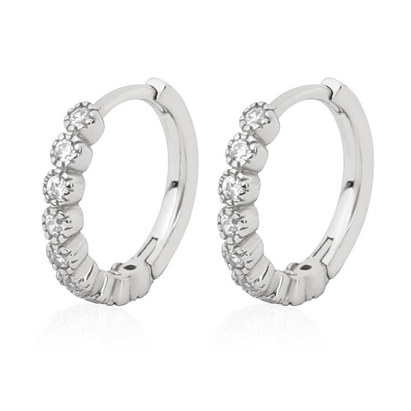 Earrings for Women's Gold-plated Single Row Zircon Earbuds Light Luxury High-end Summer Earrings