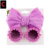 New 2Pcs/Pack Vintage Kids Summer Bows Headband Sunglasses Children Sun Glasses Protection Glasses Baby Hair Accessories