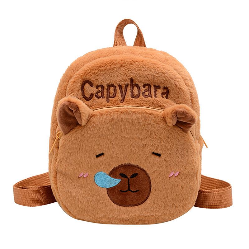 Capybara Doll Plush Backpacks Portable Cartoon Animals Cute Capybara Backpack Plush Women Bag Gift For Girls Kids