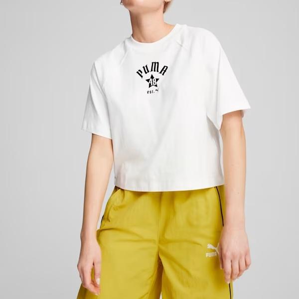 (WMNS) PUMA Classics Relaxed T-shirt 'White' Women's 626808-02