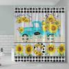 Wood Paneled Flower Shower Curtain, Vintage Flower Farm Cart Sunflower Butterfly Lavender Geometric Bible, Bathroom Decoration