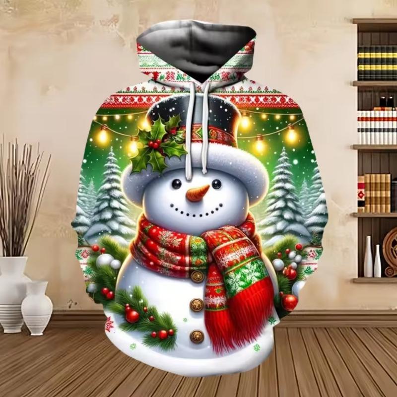 Christmas Themed 3D Printed Men's Women's Hoodies Casual Comfortable Autumn Winter Long Sleeved Hoodies