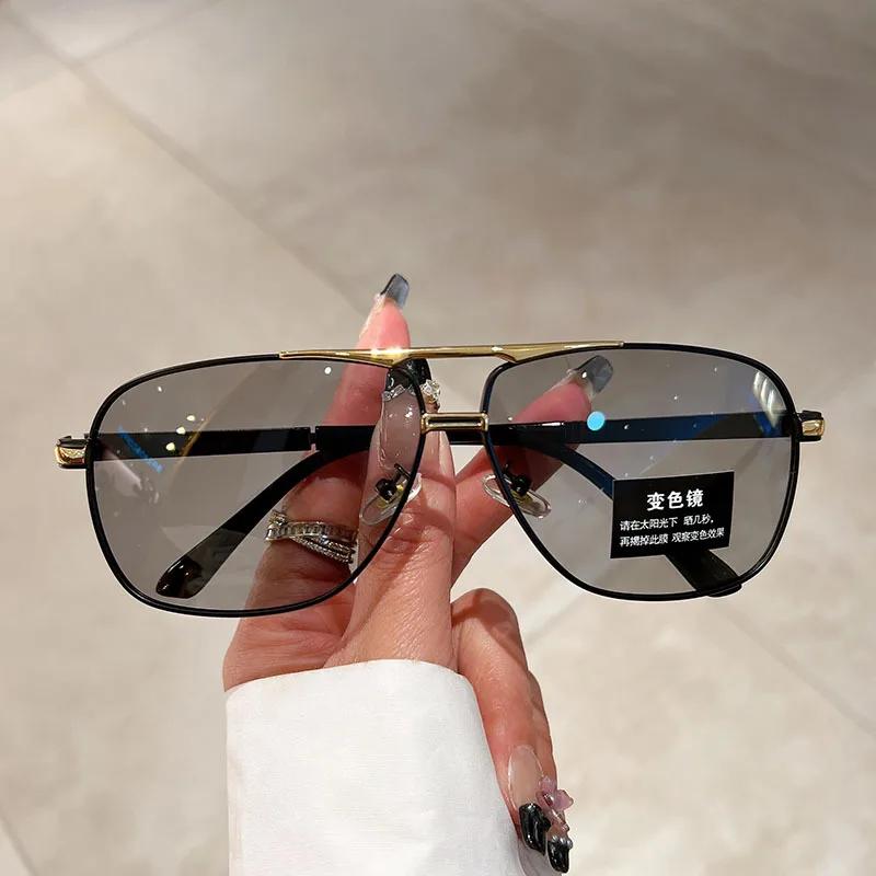 New Vintage Pilot Sunglasses Men Women UV400 Photochromic Lens Fashion Driving Fishing Outdoor Trendy Sun Glasses