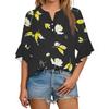 Summer Women's Tops V-Neck Seven Sleeve Shirt Spring Summer Floral Printed Tops Casual Shirt