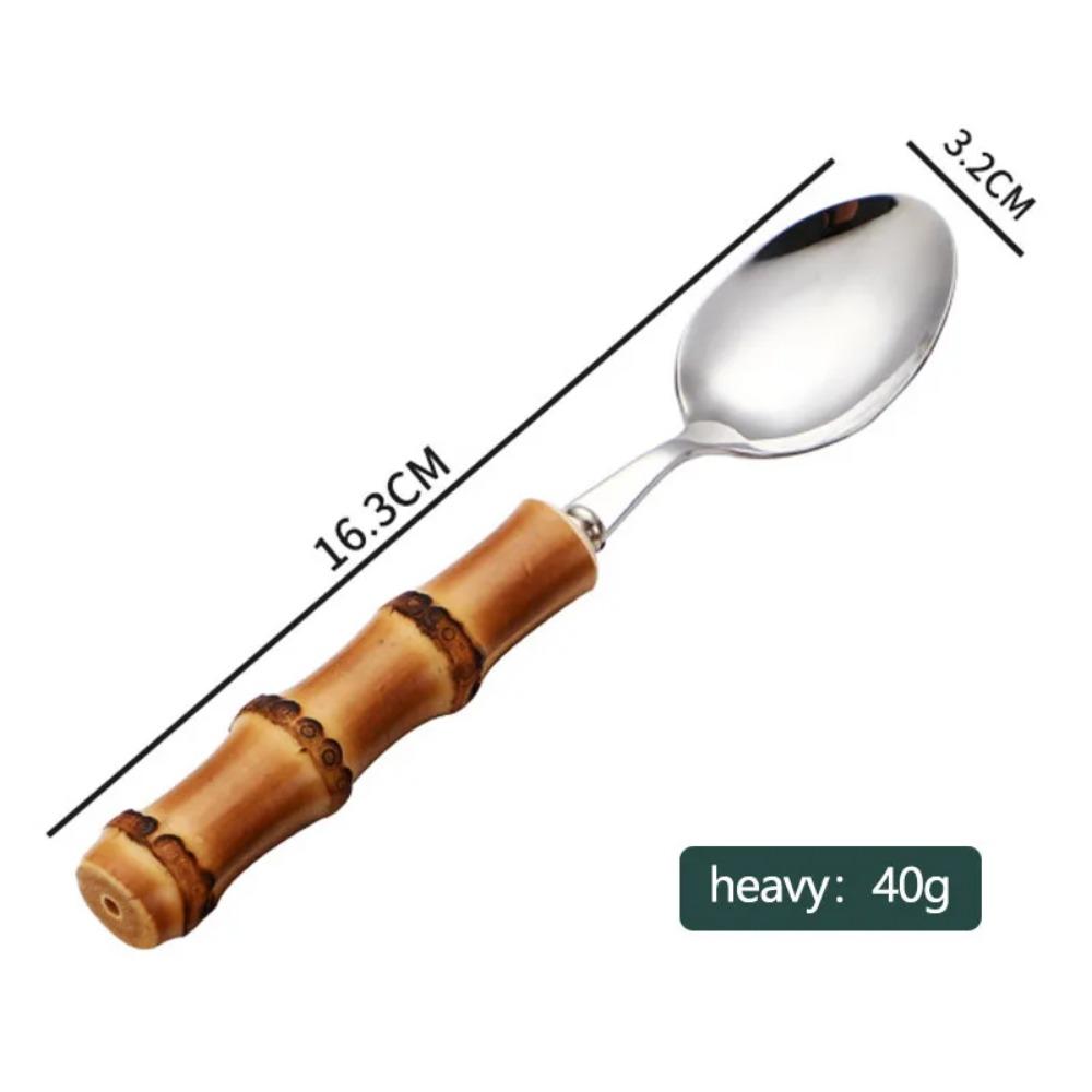 

Набор бамбуковых столовых приборов 1 шт./4 шт. Золотая посуда из нержавеющей стали Нож Вилка Ложка Столовые приборы Можно мыть в посудомоечной машине Серебряная посуда Набор посуды