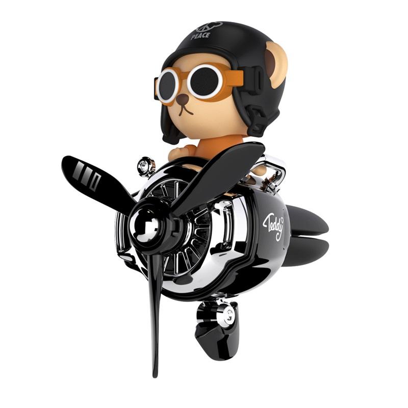 Punk Airplane Car Air Vent Perfume Creative Teddy Bear Aromatherapy Ornament Car Decor Fragrance