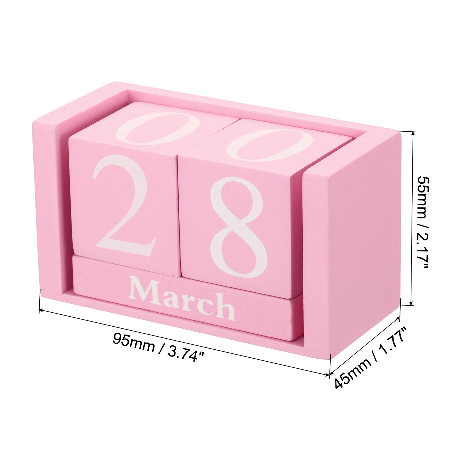 Vintage Wooden Perpetual Calendar Eternal Blocks Month Date Display Office Desktop Accessories Wood Block Perpetual Calendar