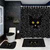 Animal Abstract Patterns Black Whit Shower Curtain Bath Sets Waterproof Non-Slip Bathroom Rug Toilet U With 12 Hooks Home Deco