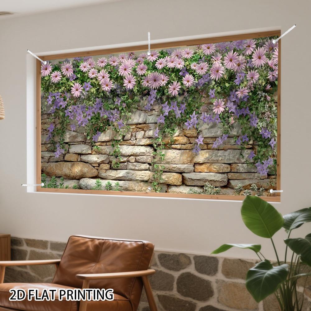 1 Decorative Wall Stone Art Garage Door Banner | Easy To Install, Polyester fiberDJH
