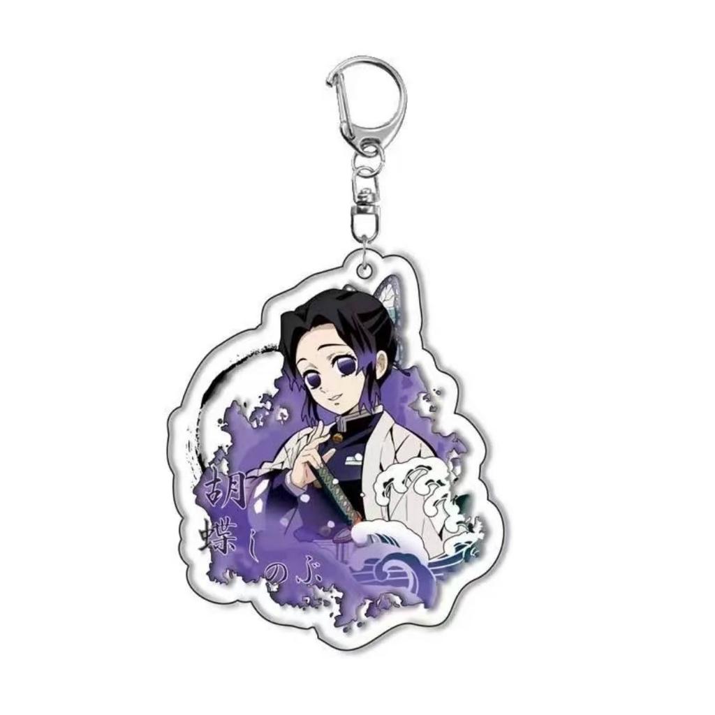 Llaveros de Anime Llavero Demon Slayer Kimetsu No Yaiba Acrílico Llavero Lindo Divertido Dibujo Animado para Amigos