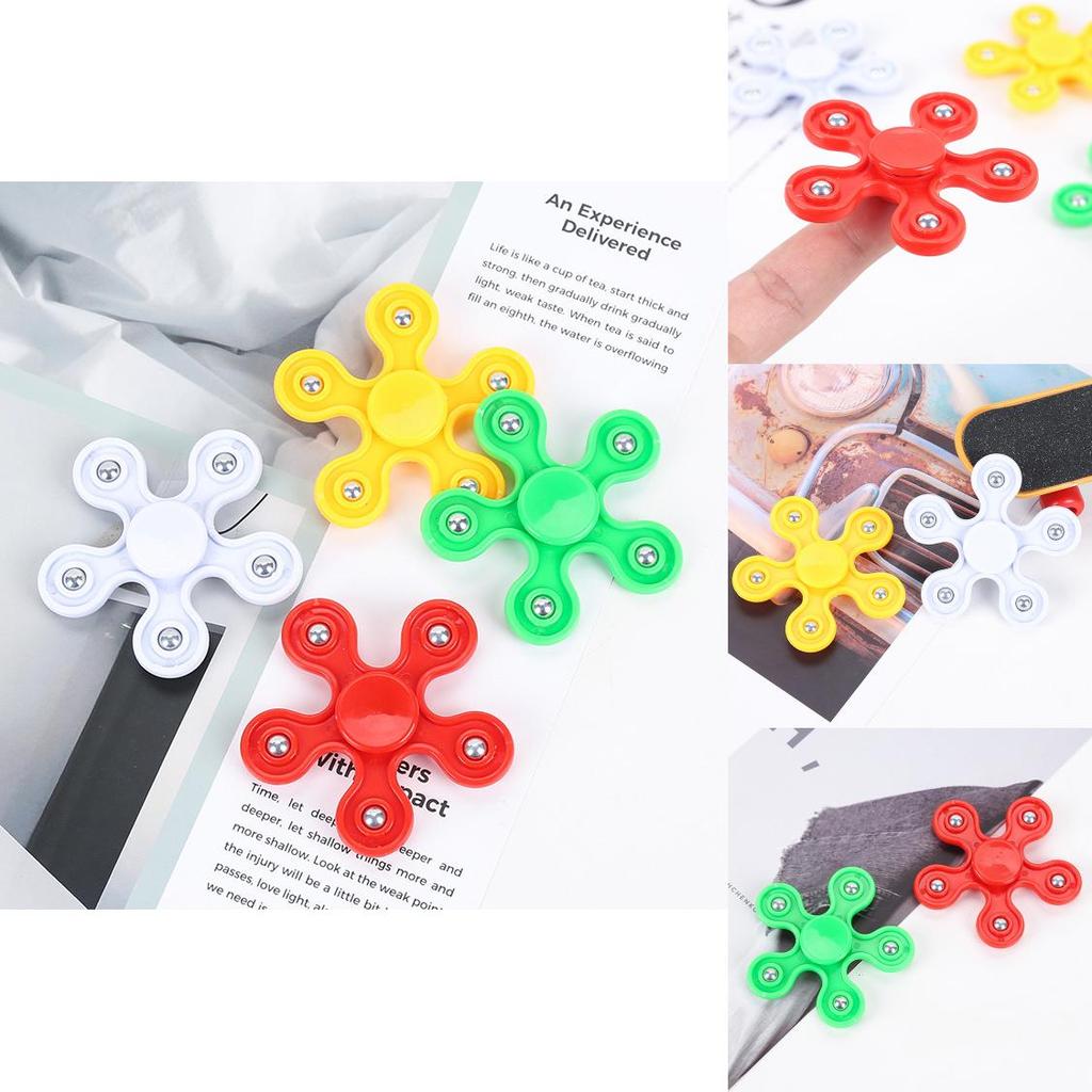 Plastic Fivestar Finger Spinner Gyroscope With Spiral Bearings For Stress Relief And Focus