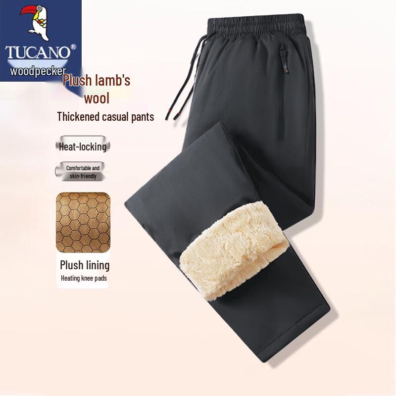 Tucano Men's Plus Velvet Warm Straight-Leg Casual Pants