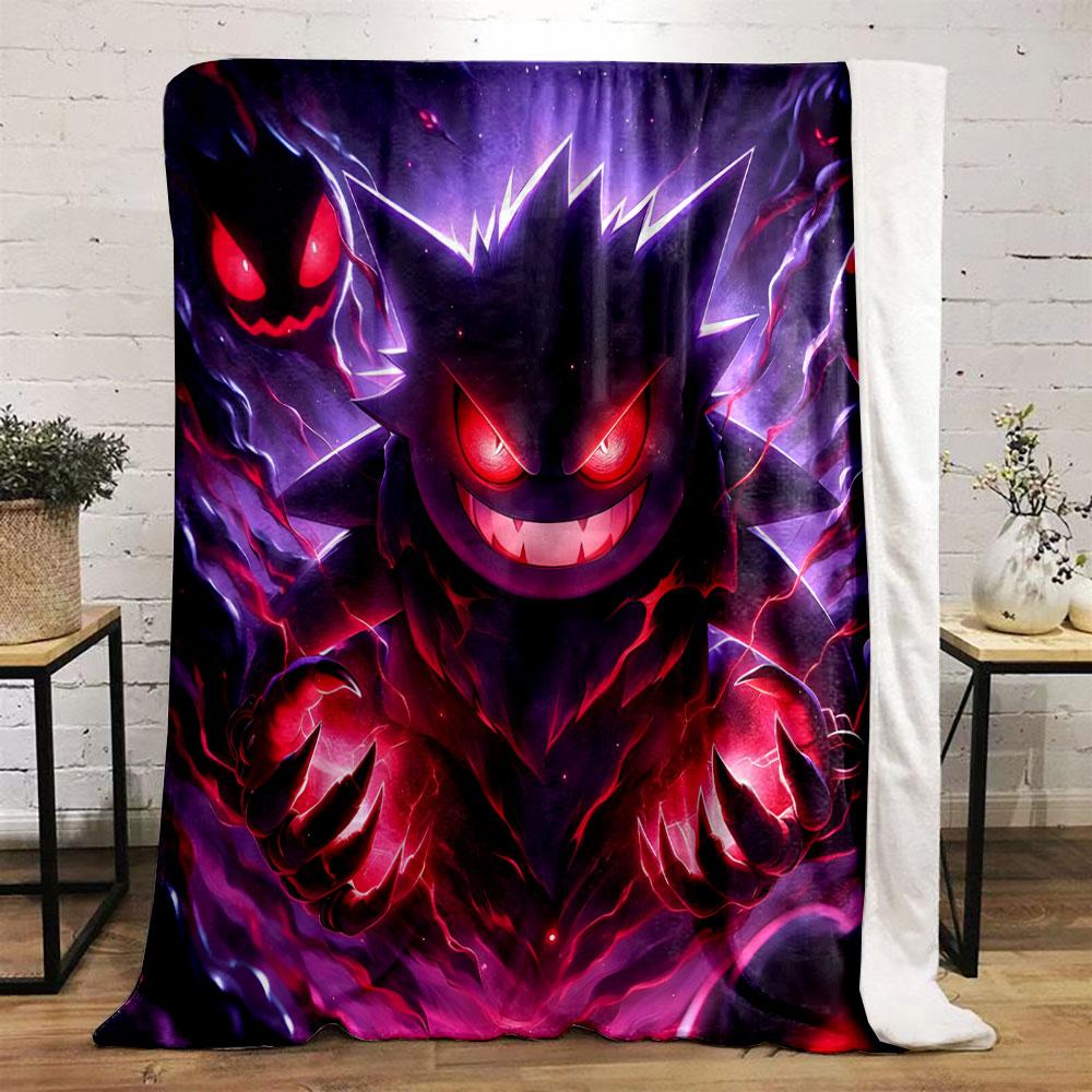 Gengar Haunted Glow Blanket bedroom Blanket for Livingroom Couch lunch break Soft Cozy throw for Friend's festival Gift