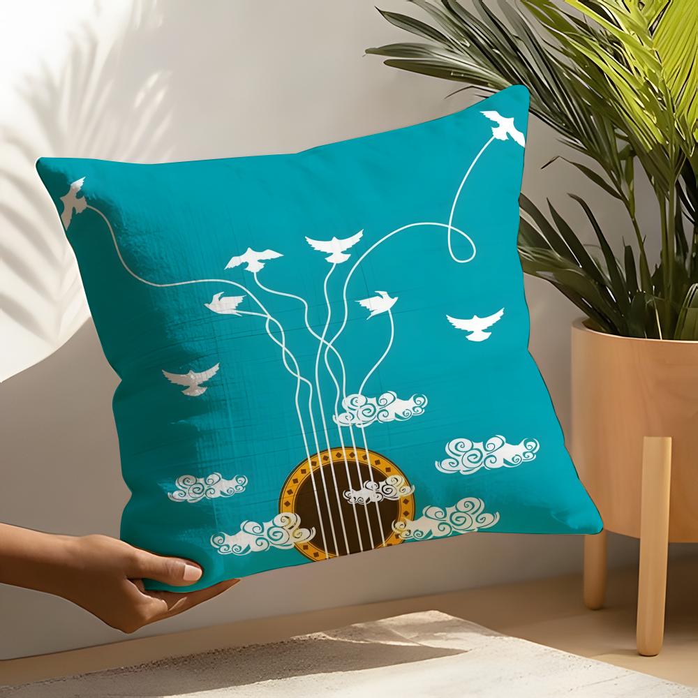 2 Abstract Realistic Musical Note Pattern Pillow Case Home Living Room Decoration Linen Pillowcover Pillow Cases Cushion Cover