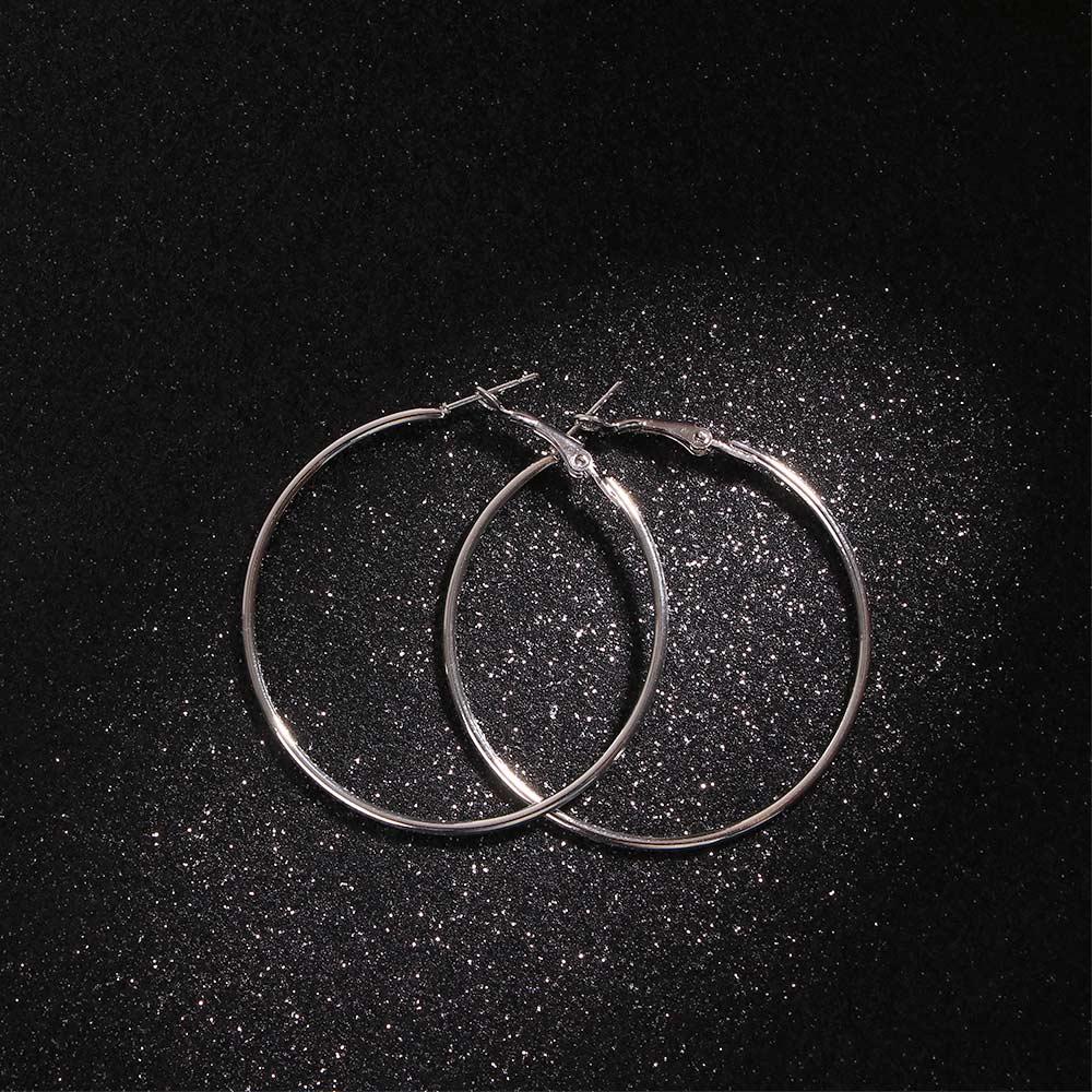 Geometric Metal Temperament Ring Punk Large Circle Ear Studs Hoop Earrings Fashion Jewelry