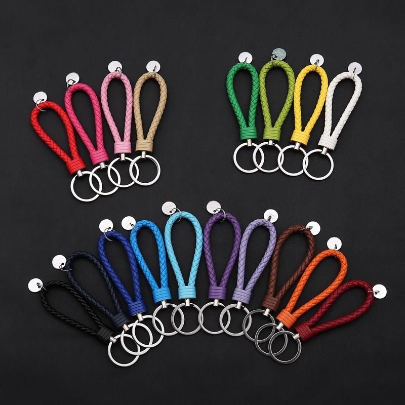 

2 шт./компл. Плетеный брелок из искусственной кожи, плетеный, подвеска для сумки своими руками, держатель для ключей, брелок для ключей от машины, сувенир, подарок, ювелирное украшение для мужчин и женщин