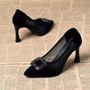 Spring and summer new shallow mouth evening shoes rhinestone temperament work shoes elegant temperament single shoes