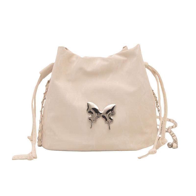 Trendige PU-Beuteltasche für Damen in Schwarz, Pink, Blau, Weiß, Silber mit stilvoller Steppung