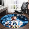 1pc Football Star (2) Print Round Carpet Chair Round Carpet Suitable for Bedroom Living Room Home Decorative Carpet