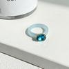 Fashion Simple Inlaid Colorful Zircon Resin Ring Women Sweet Cute Birthday Party Commemorative Jewelry Gift