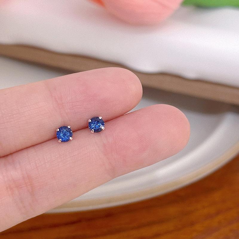 Lehce luxusní jednoduché barevné zirkonové pecky, niche designové náušnice, vysoký temperament, svěží náušnice