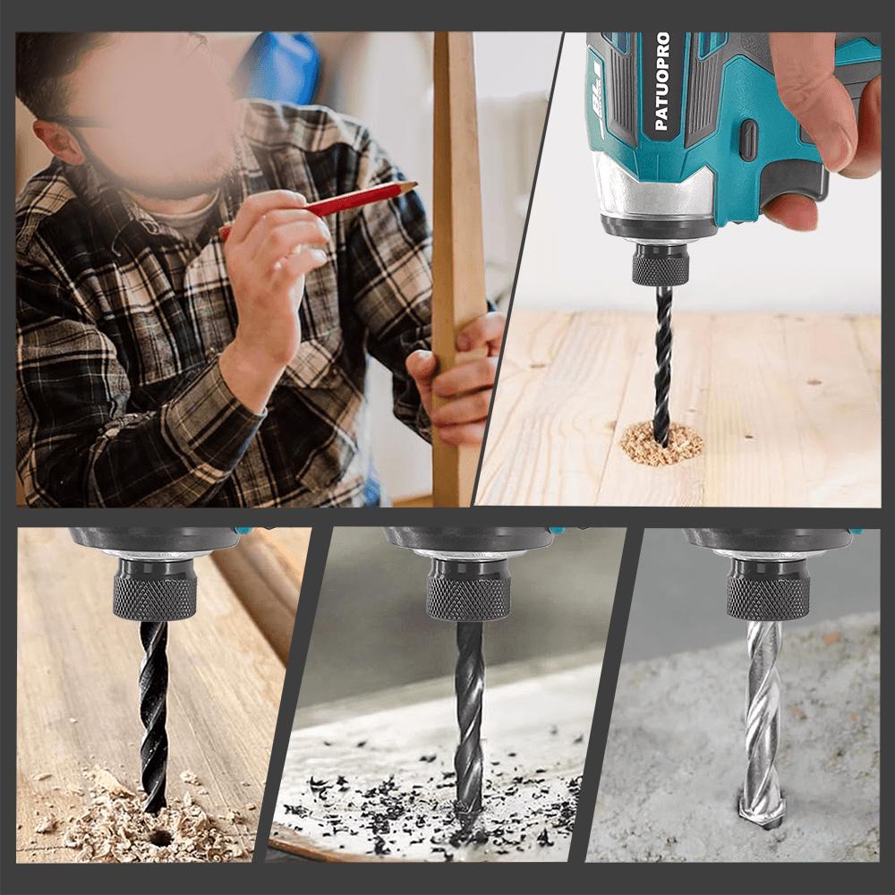 PATUOPRO 1/4 Inch Hex Brushless Electric Screwdriver 5-Speed Cordless Electric Drill Driver Power Tools For Makita 18V Battery