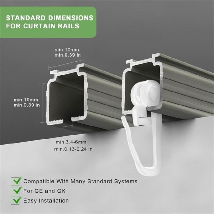 54Pcs Curtain Lock Curtain Roller Inner Rails,End Lock Curtain Rails,Curtain Rails Stoppers for Rails Systems