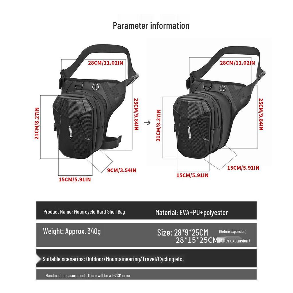 Bolsa Impermeable Expandible para Pierna y Cintura de Motocicleta