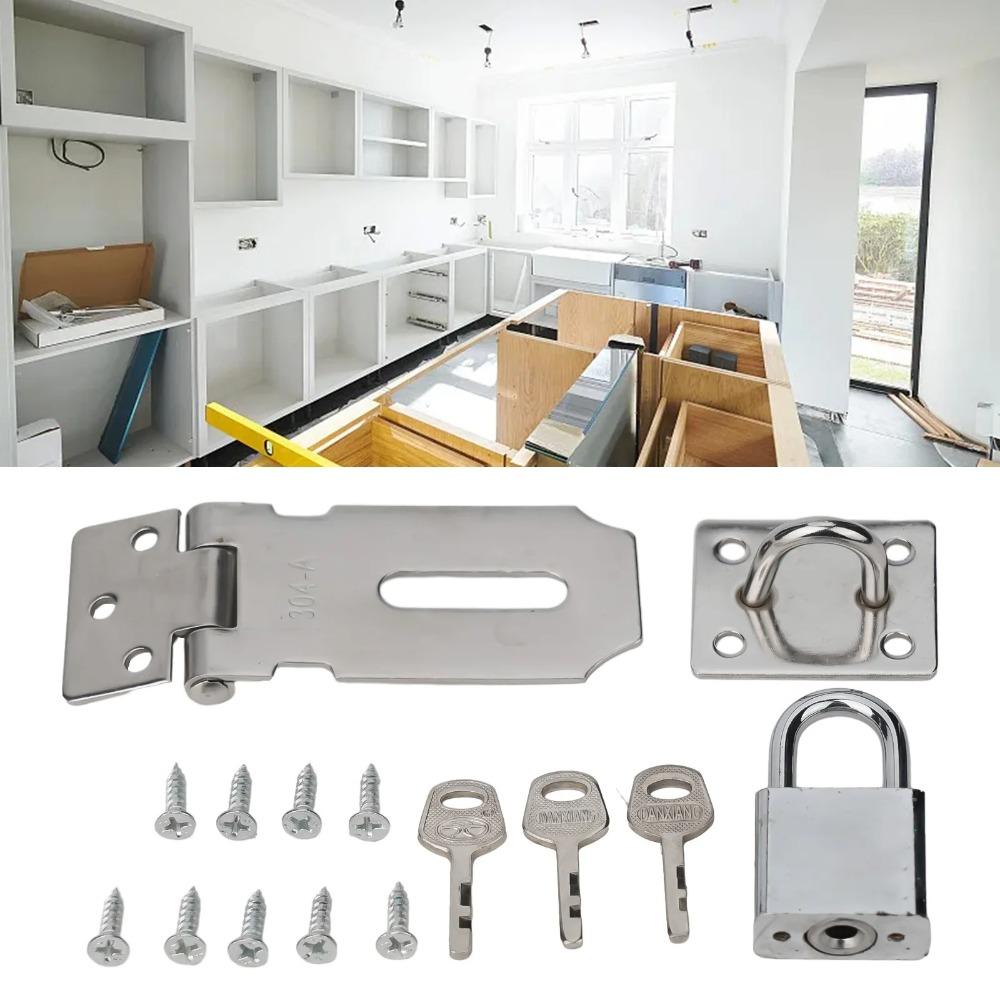 Burglar-Proof Household Door Clasp Lock Gate Bolt Shed Latch Padlock Hasp