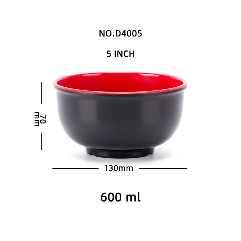 Black Red Melamine Bowls Deep Soup Rice Porridge Bowl Breakfast Dinner Tableware Anti-Fall Straight Edge Kitchen Food Container
