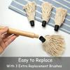 Multipurpose Kitchen Brushes with Wood Handle Cooking Brush Set Baking Brush Set Kitchen Utensils Grilling Brushes