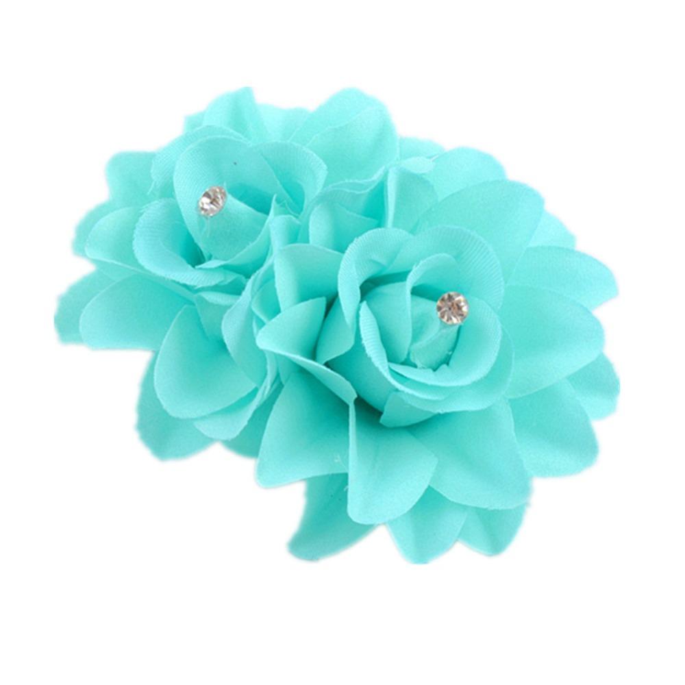 

Стразы Двойной цветок Заколка для волос Большая роза Зажим для края Простые цветочные зажимы-крабы Женщины Девушки зелёный