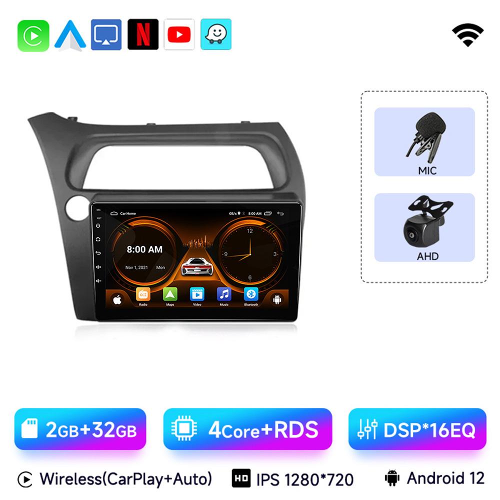 JIUYIN Android 12 For Honda Civic  Hatchback 2006-2011 Car Radio Multimedia Player Navigation 2 Din Stereo DVD Head Unit