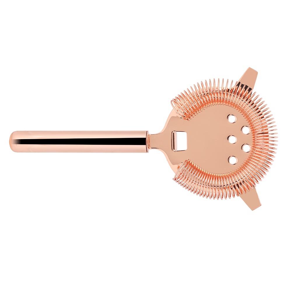 Stainless Steel Cocktail Strainer Shake Drinks Ice Mixed Filter for Bar Club Party (Rose Gold)