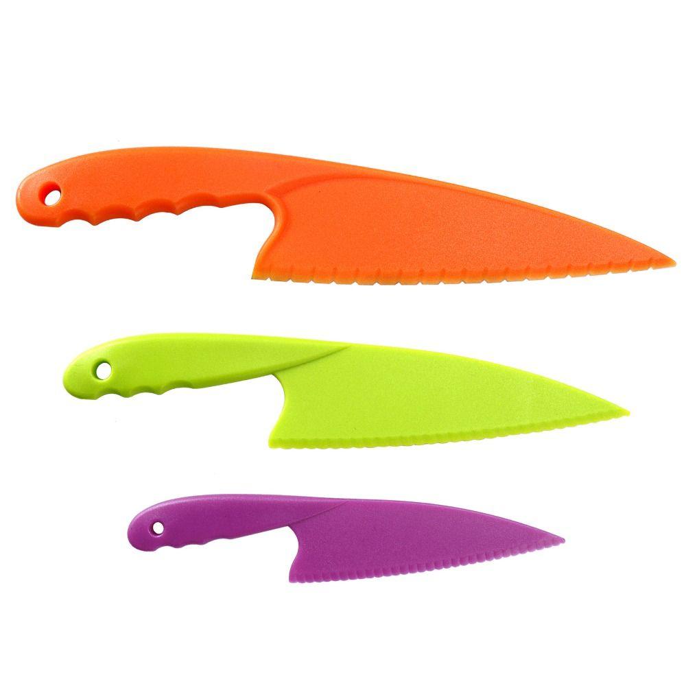 3 Pcs New Bread Knife Safe Fruit Knives Toy Knives Plastic Kids Kitchen Knife