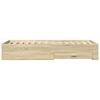 Bed Frame with Drawers Sonoma Oak 75 x 190 cm Engineered Wood
