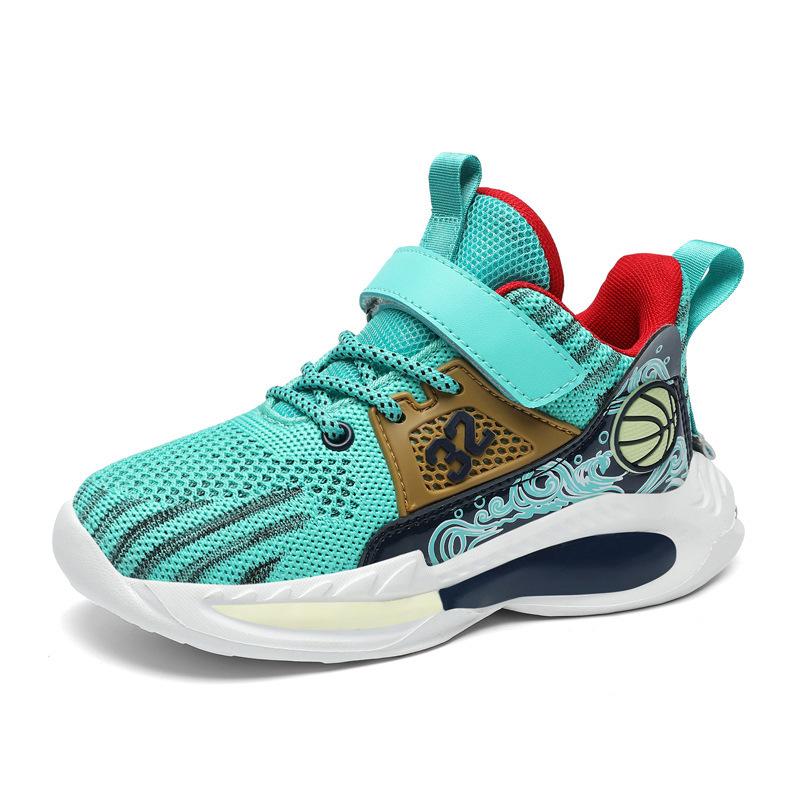 

Баскетбольные кроссовки для мальчиков 6-12 лет Летние дышащие сетчатые кроссовки для детей Среднего и старшего возраста Модные и легкие 40 зелёный
