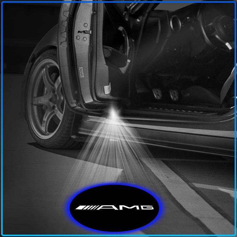 2pcs HD Led Welcome Light Car Door Projector Lamps Car Accessories For Mercedes-Benz CLA CES CLS SLK GLK CLK SLS CLG GLE GLC GLB EQC GLA GLS SLC