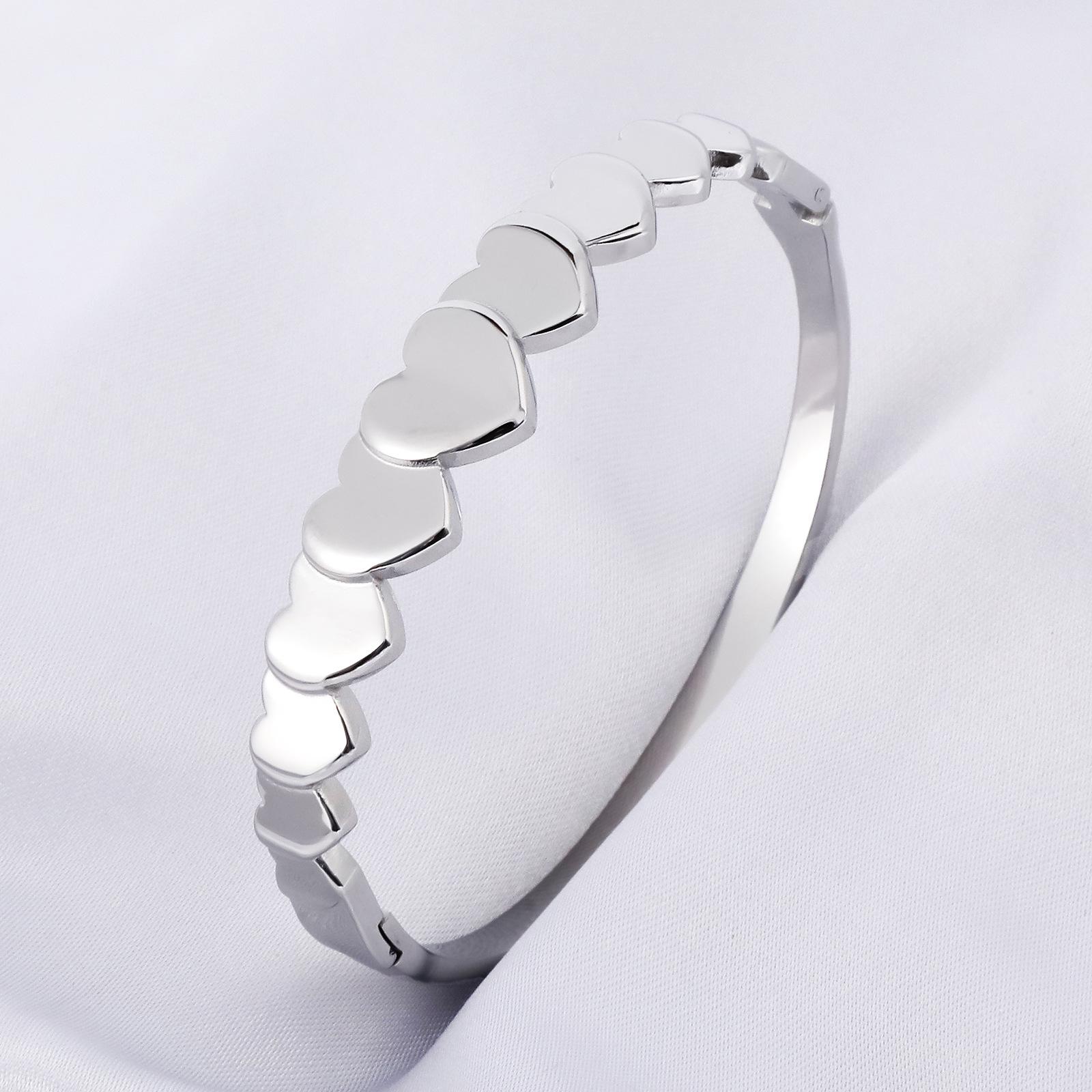 Браслет-сердце из нержавеющей стали - Женские высококлассные нишевые ювелирные изделия класса люкс