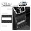Soft Carbon Fiber Rear Seat Ashtray Panel Cover Trim Interior Decoration for Skoda Octavia 2015 2016 2017 2018-2020 Accessories.