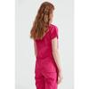 Fuchsia Monochrome Lycra Fabric Surgical Suit V-neck Uniform
