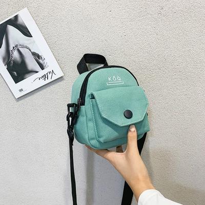 Versione Coreana Tempo Libero Semplice Moda Tinta Unita Busta Rossa Borsa in Tela per Cellulare Borsa a Tracolla