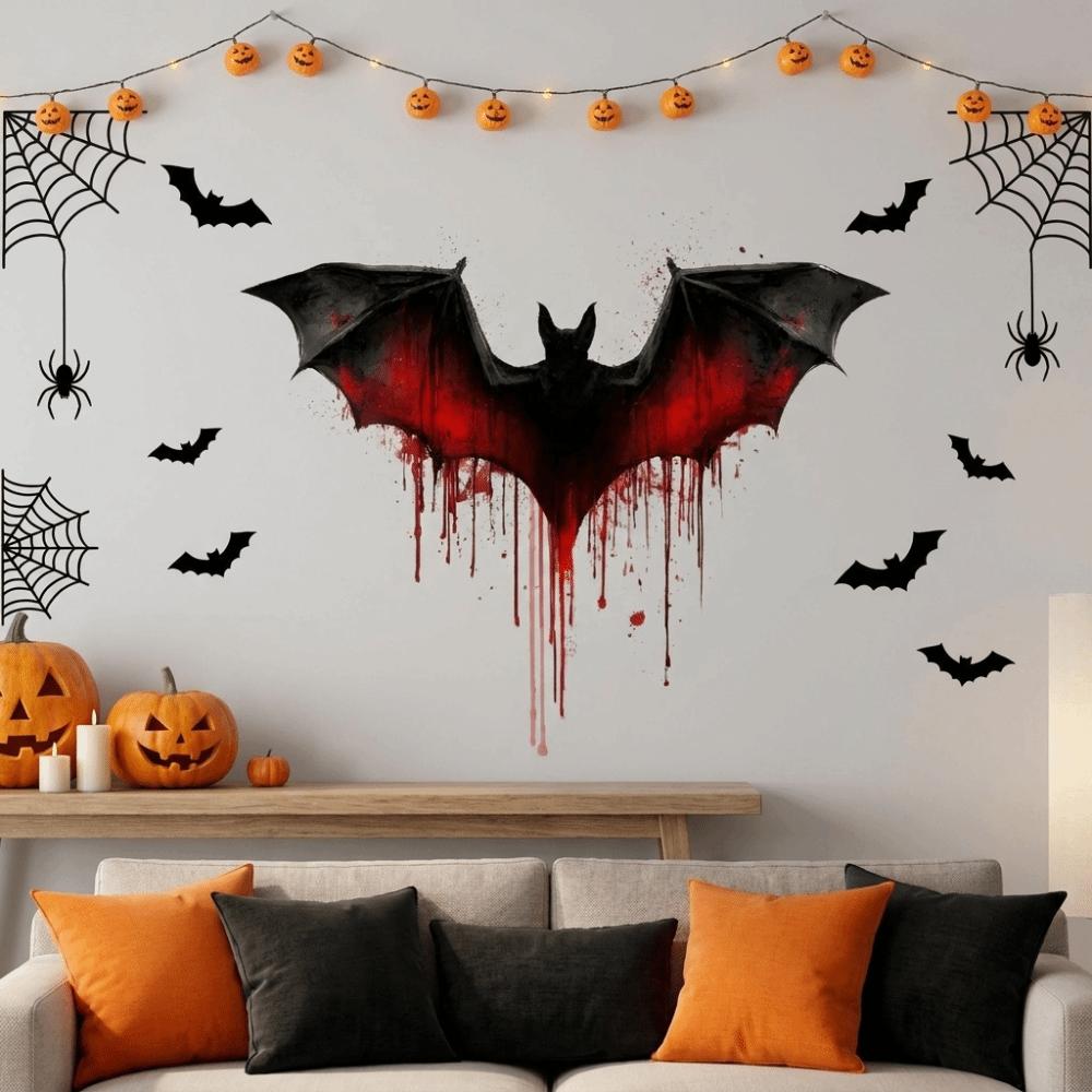 PVC Halloween Fledermaus Wandaufkleber Elektrostatische Gruselige Fledermaus Aufkleber Fensteraufkleber Fenster
