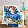 Colorful Tattooed Male Portrait Blanket for All Seasons Blanket Lunch Break Throw Gift